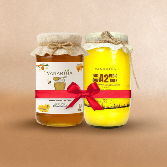Gir Cow A2 ghee - Made From Curd + Wild Forest Honey