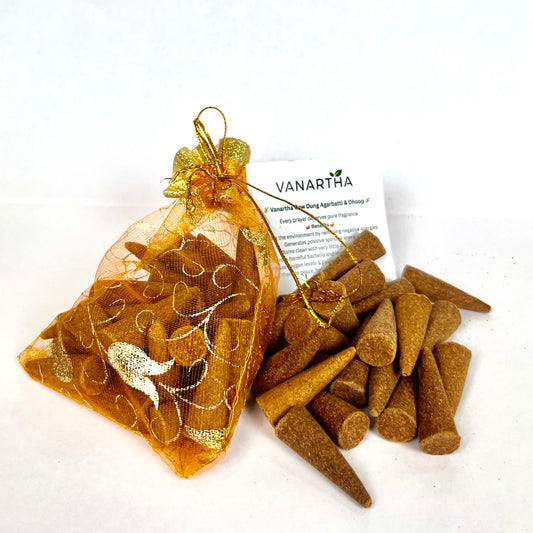 Vanartha Cow Dung Agarbatti & Dhoop (30 Days Pack-56 pc)