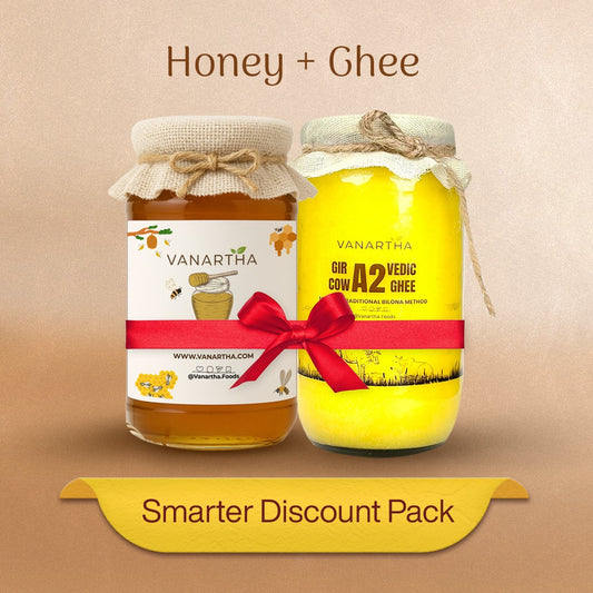 Gir Cow A2 ghee - Made From Curd + Wild Forest Honey